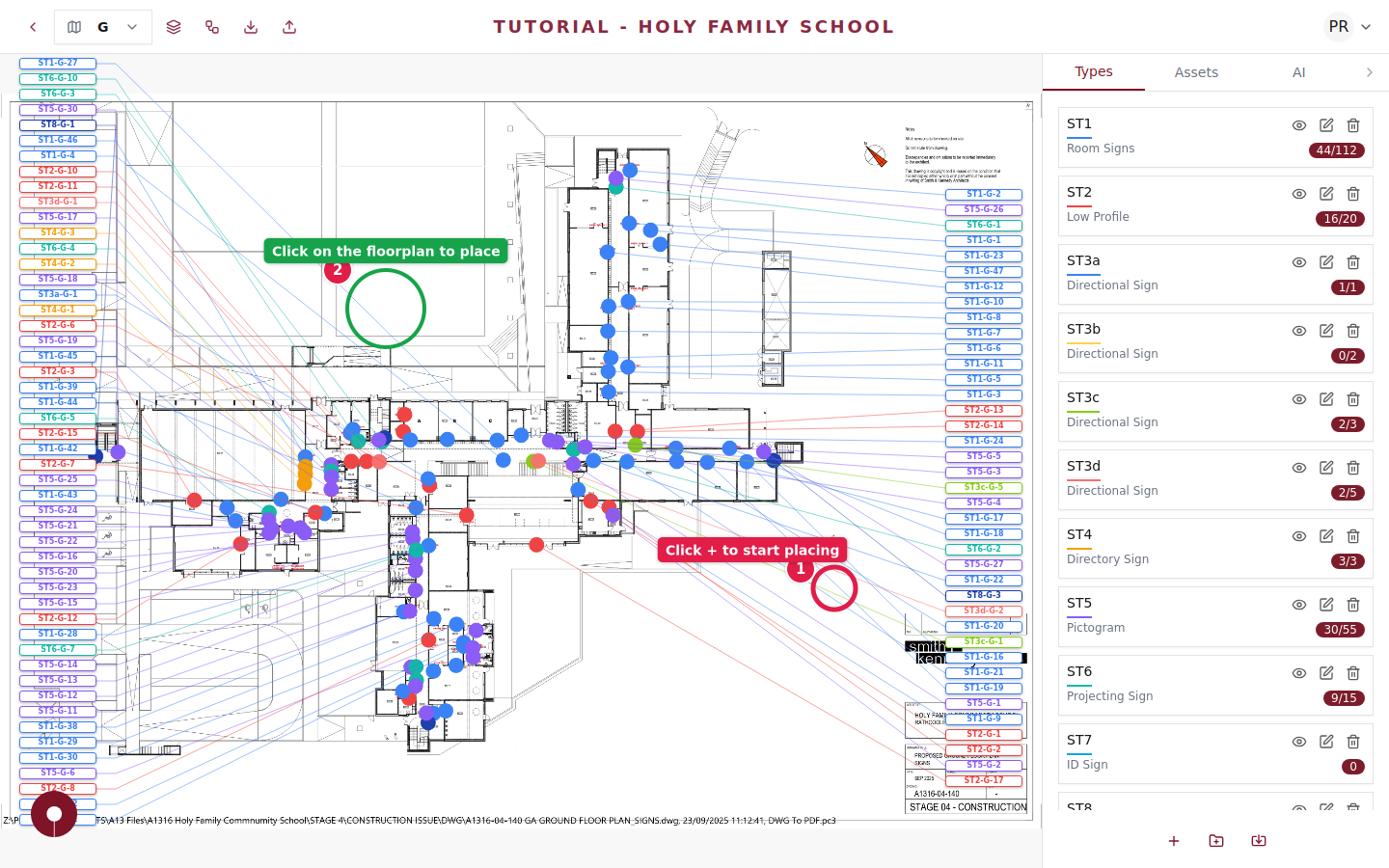 Place an asset on the floorplan